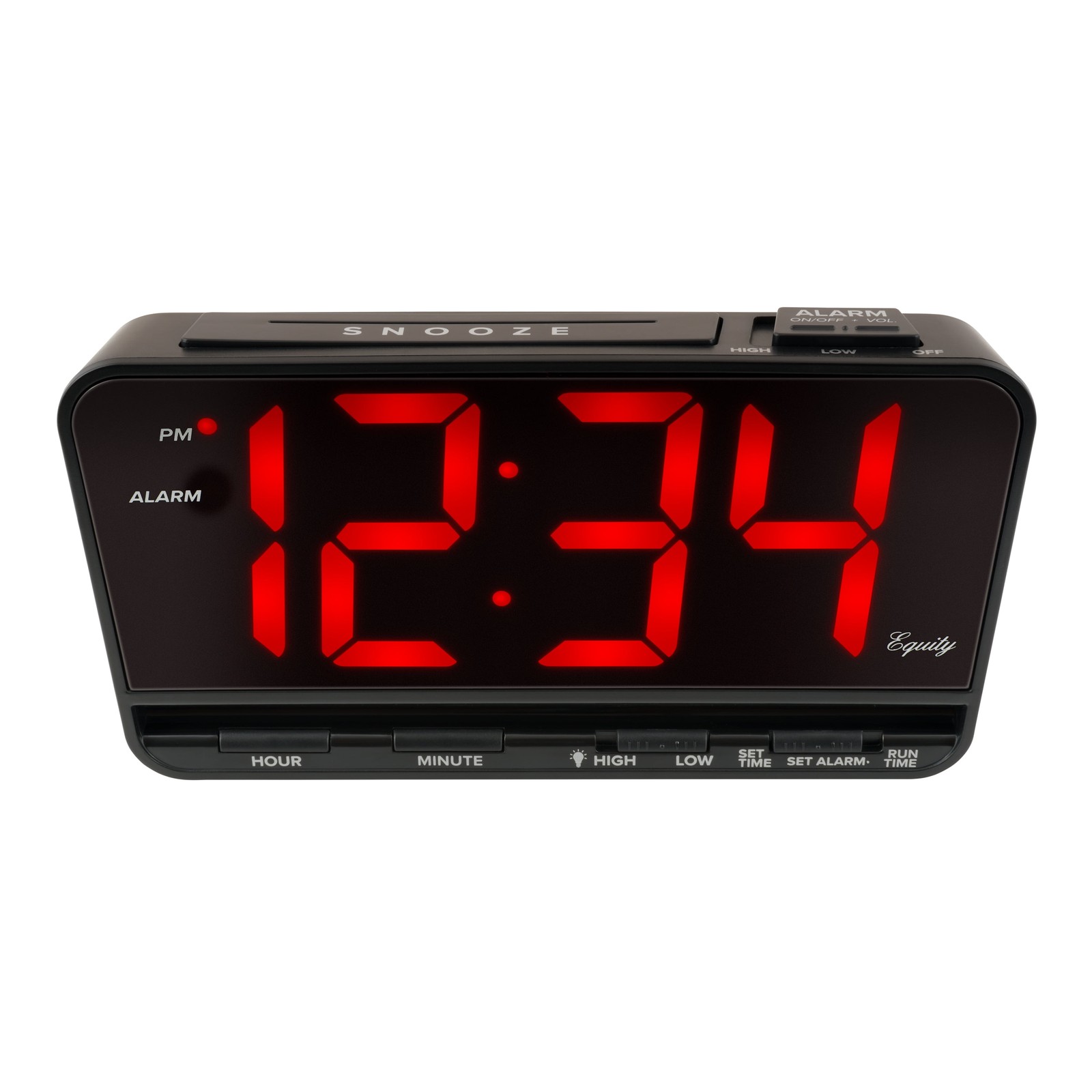 Equity 30402 Alarm Clock - 3 in. Red LED, High/Low Settings