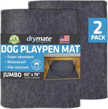 Jumbo Dog Playpen Mat, Washable Pee Pads for Dogs, 60x74, 2-Pack Super