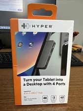 NEW! Gray, HyperDrive 4-in-1 USB-C Hub for iPad Pro & iPad Air, Model #HD319EWM 