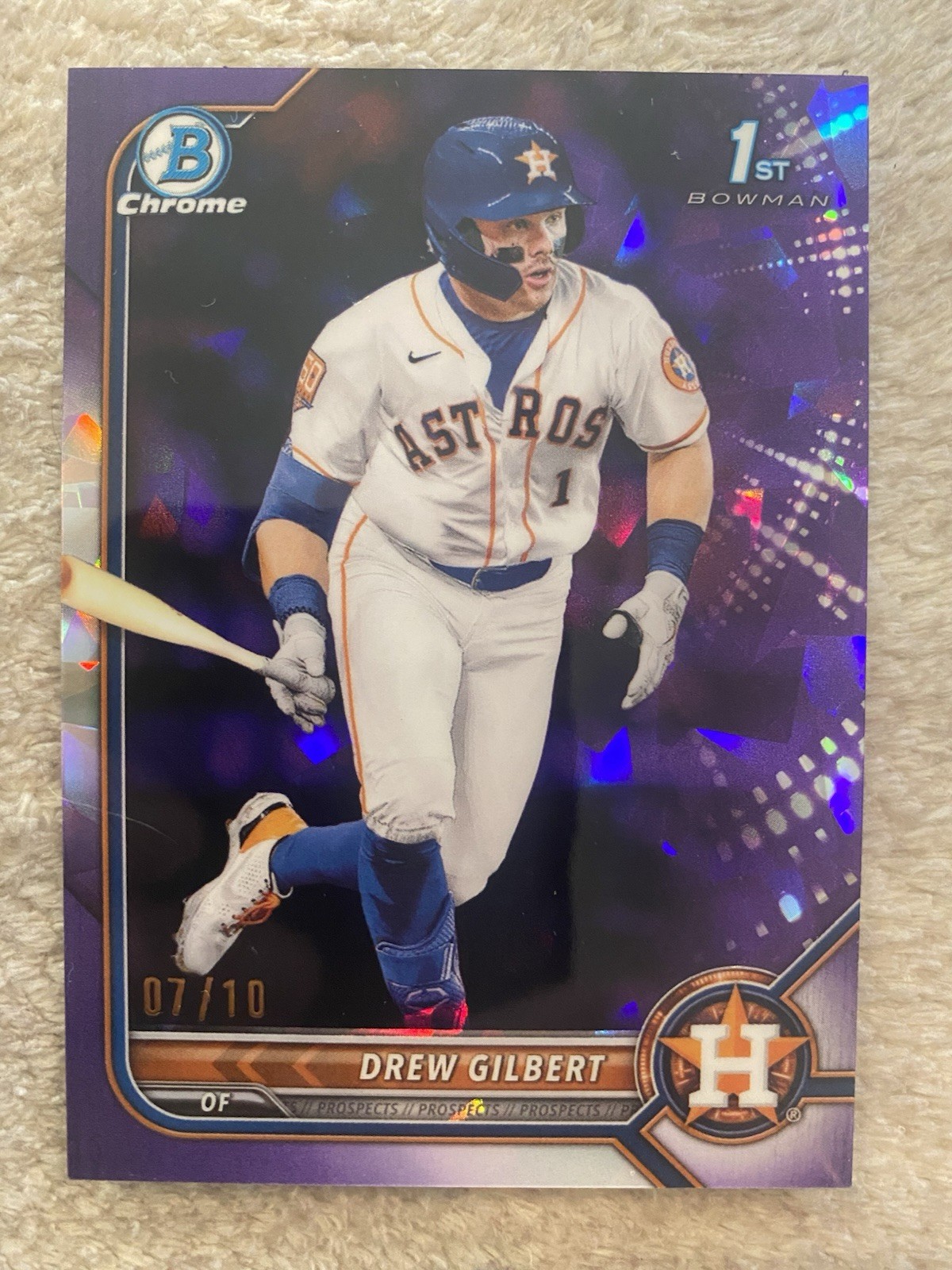 2022 Bowman Draft Sapphire Drew Gilbert 1st purple #’d /10 SSP #BDC152