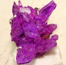 Natural Amethyst Aura Quartz 925 Solid Sterling Silver Ring Jewelry Sz 8 B17-1