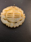 Vintage Old Chinese Carved Jade Pendant Necklace Large Tan/Brown Jade — photo 2