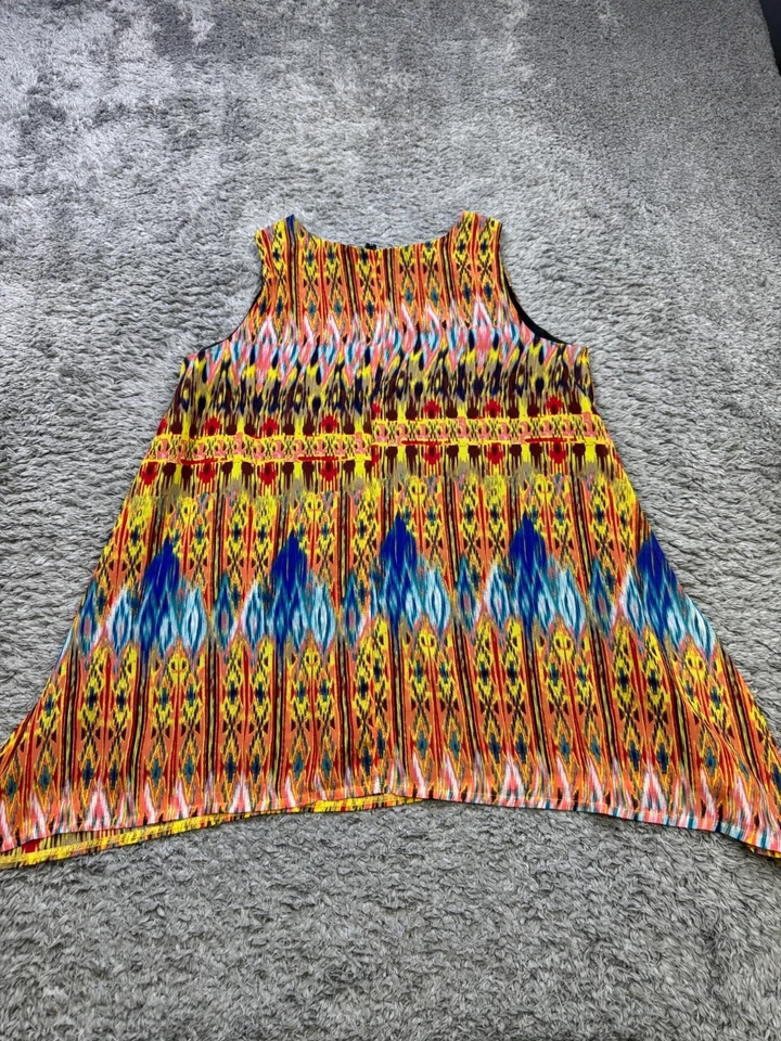 Топ женский New Directions 1X Artsy акварельный геометрический ацтекский племенной африканский танк - Изображение 2 из 4