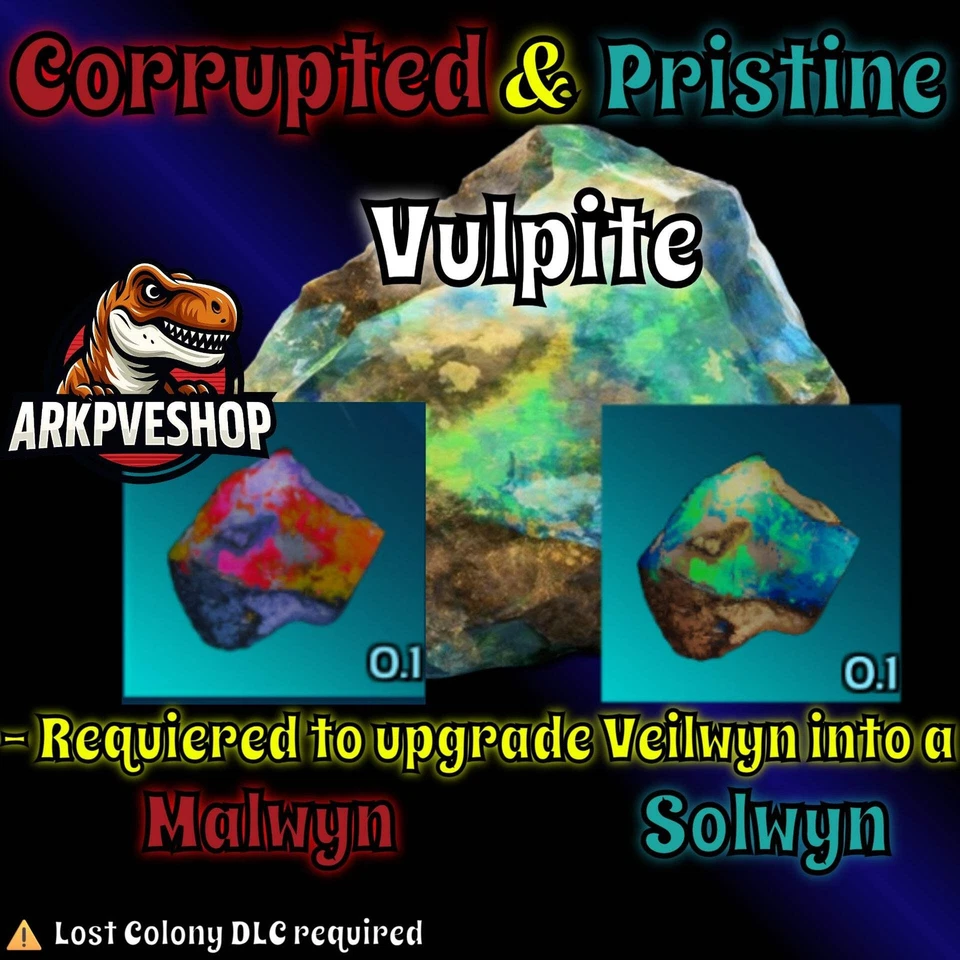 Pristine / Corrupted Vulpite Stone for Veilwyn ASA PVE 🦖ARK Survival Ascended