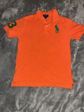 Polo Ralph Lauren Orange Short Sleeve Cotton Polo Shirt L Embroidered Logo