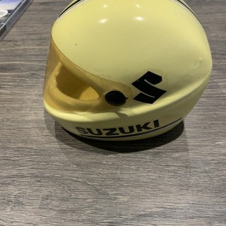 Vintage SUZUKI Ceramic Motorcycle Helmet MoneyBox Piggy Bank