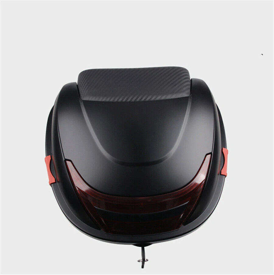 USA Stock Matte Black ABS Plastic Motorcycle Rear Box Tail Luggage Storage Case - Image 4 of 4