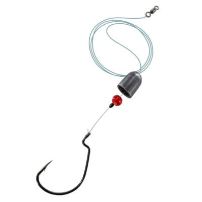 Jenzi Fluorocarbon Texas Rig With Offset Hook And Weight Single Fishing