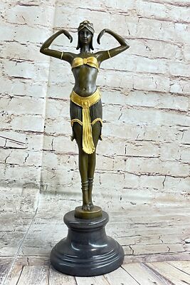 Bronze Skulptur Art Deco Tänzerin Hindu Dancer Statue, signiert D.H.Chiparus LRG