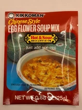 Kikkoman Chinese Style Egg Flower Soup Mix Hot & Sour 0.88 oz (25g)