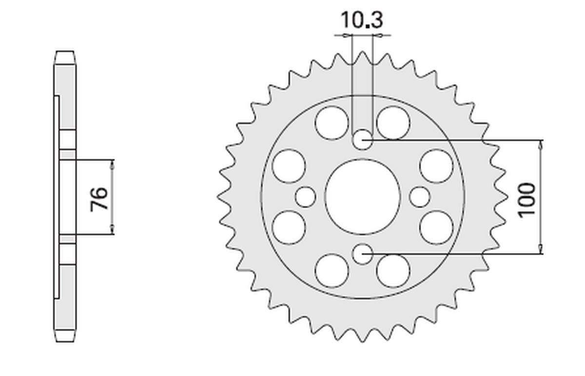 PIGNON ARRIÈRE CHT 803 47 SUZUKI RG 125 92-96 2012-47 CHAINE 428
