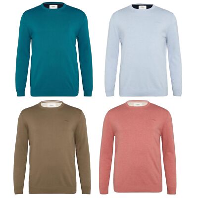 s.Oliver Herren Pullover Pulli Rundhals langarm Flachstrick Logo | LANGGRÖSSEN