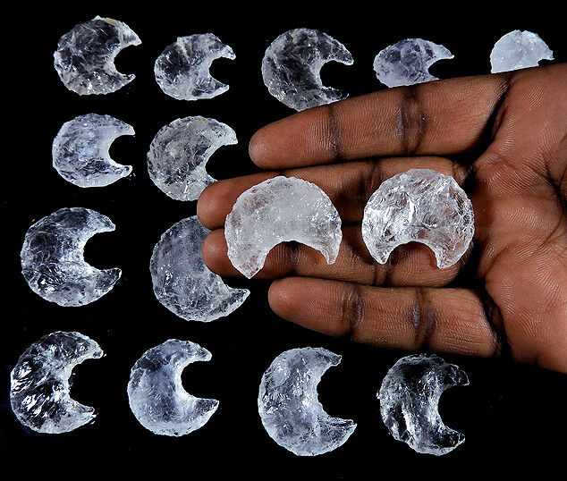 ★MOON★ Crystal Moon Healing Stone Crescent Moon Shape Metaphysical