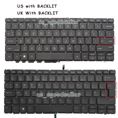 for HP Elitebook 840 G9/G10, 845 G9, 830 G9/ G10, 835 G9 Keyboard US UK BACKLIT