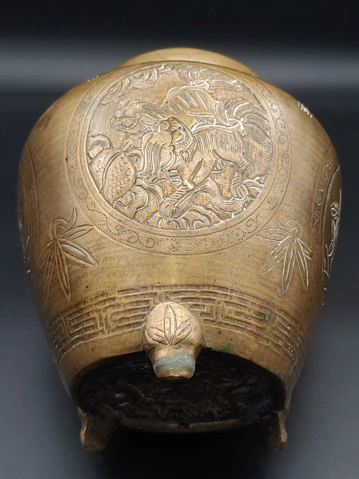 香炉 中国骨董 青銅器 古美術品 大明宣徳年制 14cm-