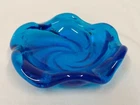 Pre Logo SWIRL Fenton Blue Colonial Sapphire Rose Candy Dish Nut Bowl 5" ASHTRAY