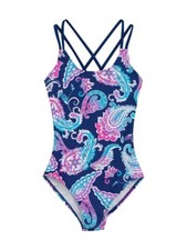 NWT Kanu Surf Girls 1132 Mix Daisy Beach Sport one Piece Swimsuit Suzie Size 12