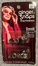 Scovill Clinton Dark Pink Pearl Round Ginger Snaps, Snap Fasteners. Set of 4