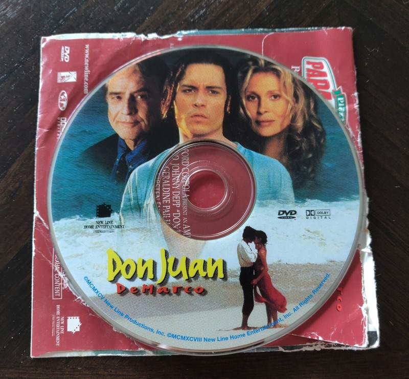 1997 DON JUAN DEMARCO Papa John's Promo DVD W/ JOHNNY DEPP-M. BRANDO-F DUNAWAY