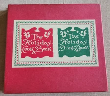 THE HOLIDAY COOK BOOK and HOLIDAY DRINK BOOK 1950 Peter Pauper Press RARE