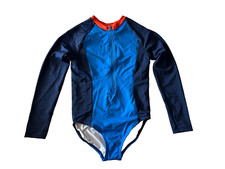 Hanna Andersson Girls 140 US10 Colorblock Rashguard Swimsuit One Piece - NWOT