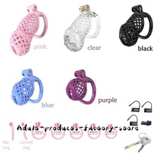 Male Cobra Chastity Cage Device 5 Colors Men Resin Mamba Lock Belt 5 Rings