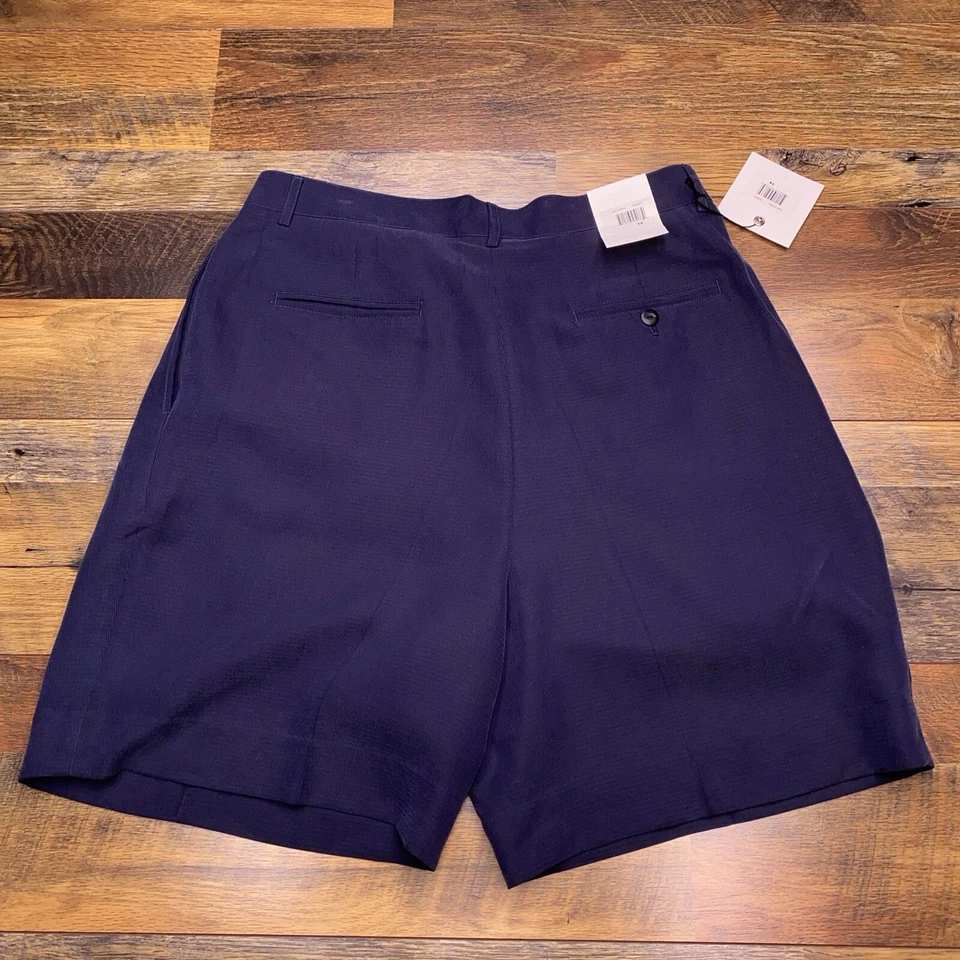 Pantalones Cortos Ashworth Para Mujer 14 Azul Marino Robby Tiro Alto Plisados Golf Nuevos Foto 2 de 4