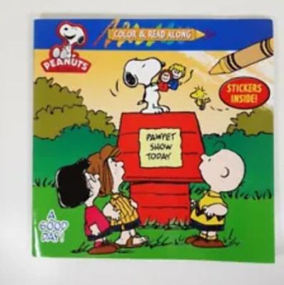 PEANUTS Color & Read Along Paperback Stickers Inside! ''PawPet Show Today'' SNOOPY