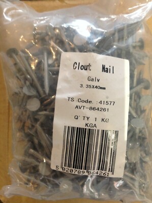 1 kg 3,5 x 40 mm verzinkte Clout Nagel Dachnägel (ca. 340 Nägel )