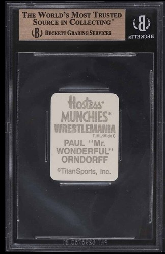 1987 HOSTESS MUNCHIES STICKERS WWF PAUL "MR. WONDERFUL" ORNDORFF #15 BGS 9.5 GEM - Picture 2 of 2