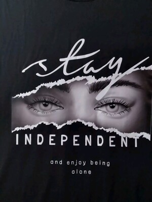 Stay Independent & Enjoy Being Alone Black Tanktop With A Woman's Sexy Eyes 