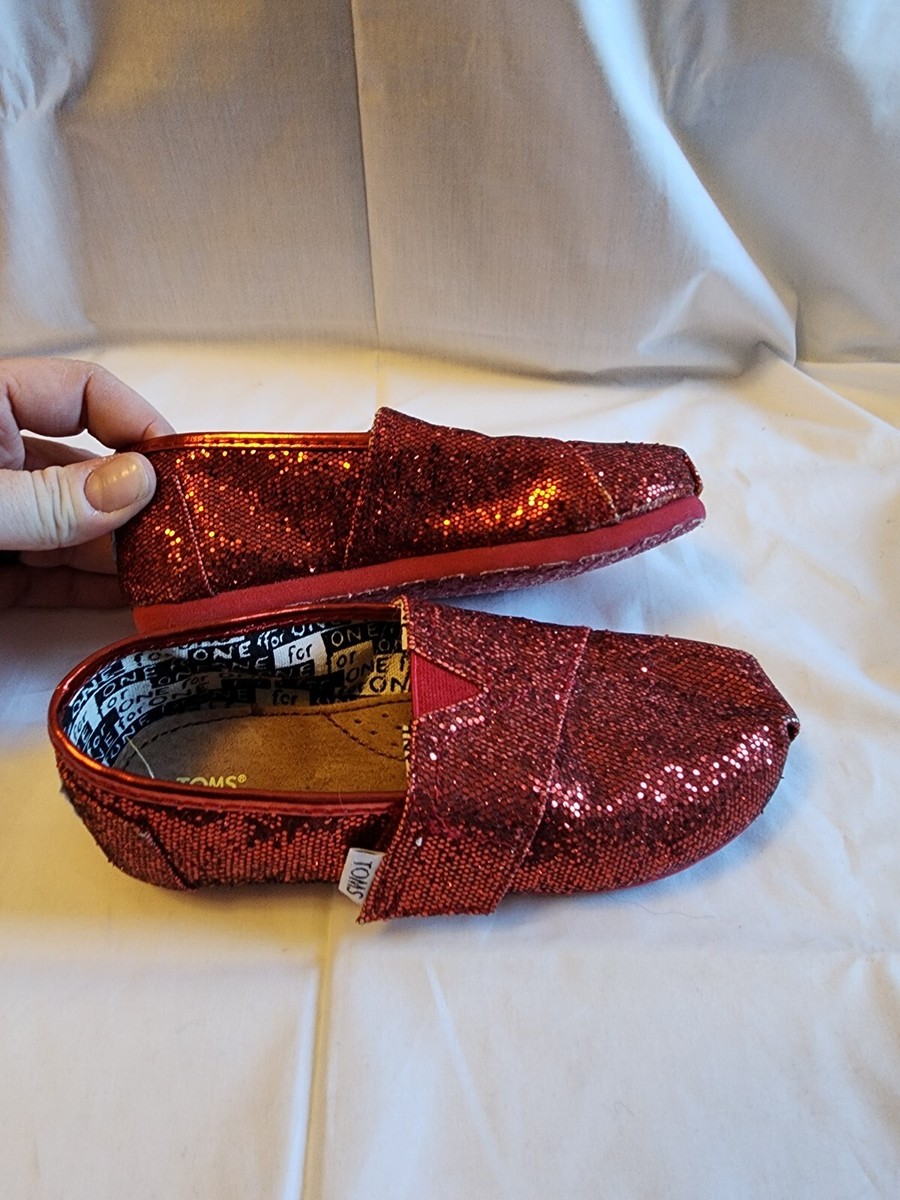 Toms Ruby Red Glitter Shoes Youth Toddler Ruby Slippers Style