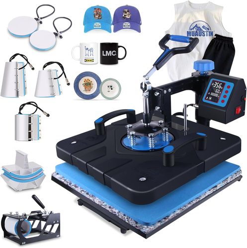Maquina de prensado 8en1 Sublimacion digital para camisetas gorras tazas 15X15 - Picture 11 of 12