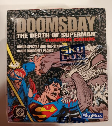 1992 SKYBOX DOOMSDAY THE DEATH OF SUPERMAN TEILKARTEN WERKSEITIG VERSIEGELTE BOX NEU - Bild 1 von 5