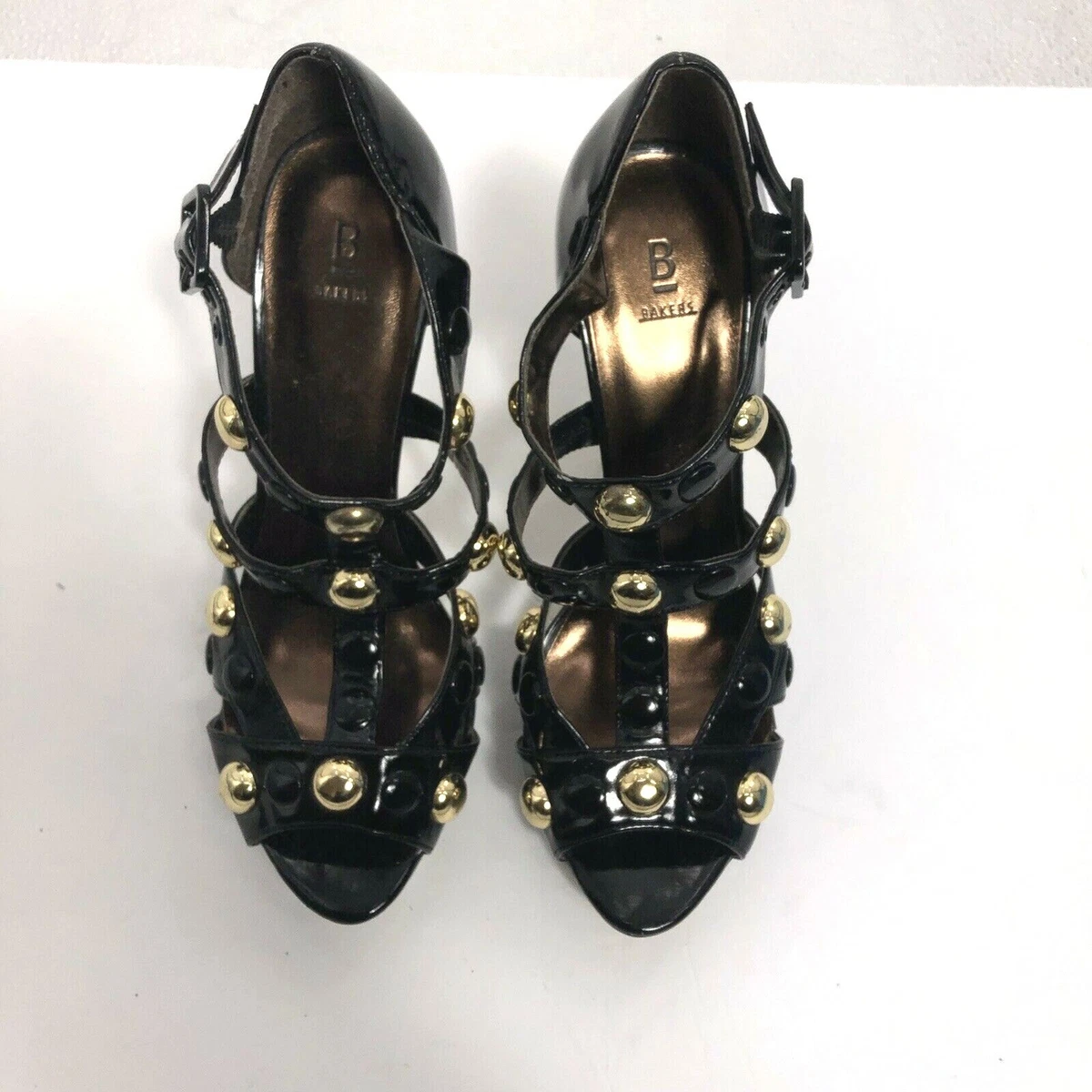 Black and gold dress sandals cheap