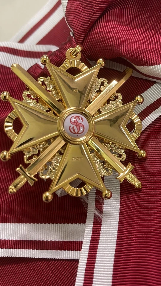 Russian Imperial Order of St. Stanislaus 1st Class with swords and sash - Image 4 of 4