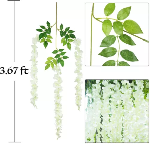 Guirnalda de vid de glicinia artificial 24 un. planta de flores falsas jardín decoración de bodas - Imagen 8 de 38