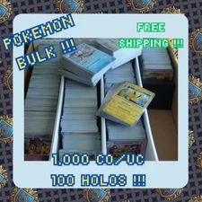 1000+ Pokemon Bulk Cards Lot with 100+ Holos included ! ! !