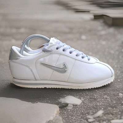 Nike Cortez Glitter Swoosh Womens 9 White Athletic Shoes Sneakers #5111473-102