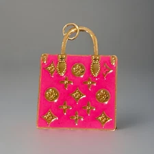 LV ZIPPER PULL Hot Pink & Gold 30 mm Mini Bag Stamped