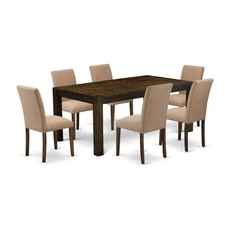 East West Furniture LMAB7-77-47 7Pc Dining Room Table Set Offers a Dinette...
