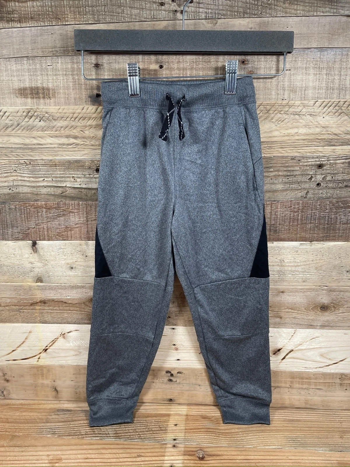 Jumping Beans Boys Active (5) Gray Black Stripe Pockets Drawstring Jogger Pants