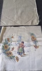 -Antique satin fabric-hand painted decor -