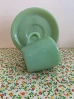 Vtg Fire King Jadite-Jadeite C Handle  Thick RW Mug + SAUCER SET