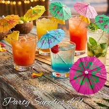 12 x Paper Cocktail Umbrellas/Sticks/BBQ/Summer/Bar/Garden Party/Drinks/Hawaiian