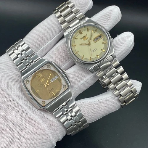 Vintage Seiko 5 Automatic Men’s Watch Lot of 2 – Japan Made – Original Bracelets