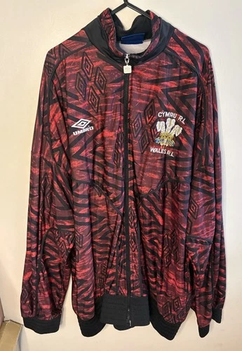 Vintage 1990's Umbro Wales Rugby League Jacket- John Smith's Logo- Size XL Cymru