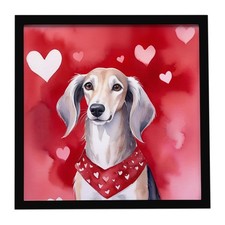 Caroline's Treasures Saluki My Valentine estampe métal encadrée DAC5431MFP88