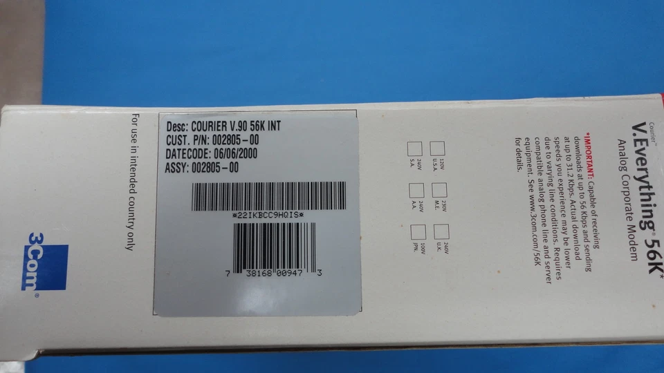 3Com Courier V.Everything 56K Analogue Corporate Modem Internal Serial Desktop - Image 3 of 4