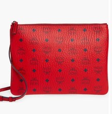 MCM Crossbody Pouch in Visetos Original CANDY RED NWT